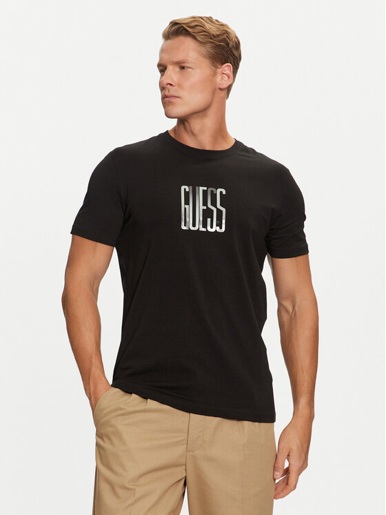 Guess Guess T-Shirt M4BI33 J1314 Schwarz Slim Fit