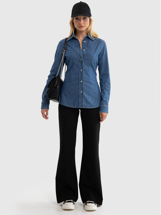 BIG STAR BIG STAR Spodnie materiałowe MABEL_906_350 Czarny Classic Fit