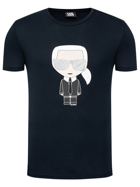 KARL LAGERFELD KARL LAGERFELD T-krekls Crewneck 755061 511251 Tumši zils Regular Fit