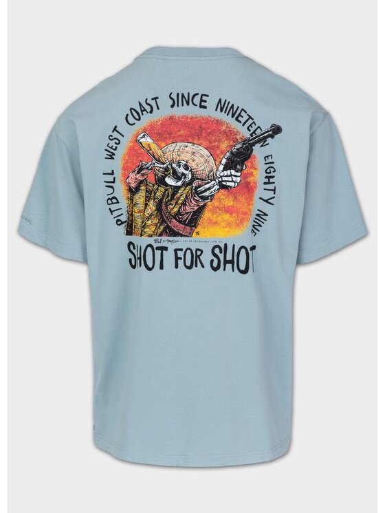 PITBULL PITBULL T-Shirt SHOT FOR SHOT Niebieski jasny Regular Fit