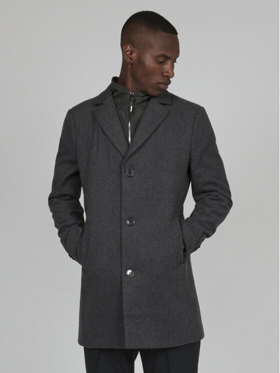 Matinique Matinique Vlněný kabát 30206267 Šedá Regular Fit