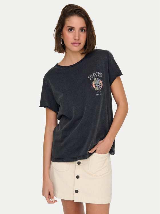 ONLY ONLY Тишърт Lucy 15336965 Сив Regular Fit