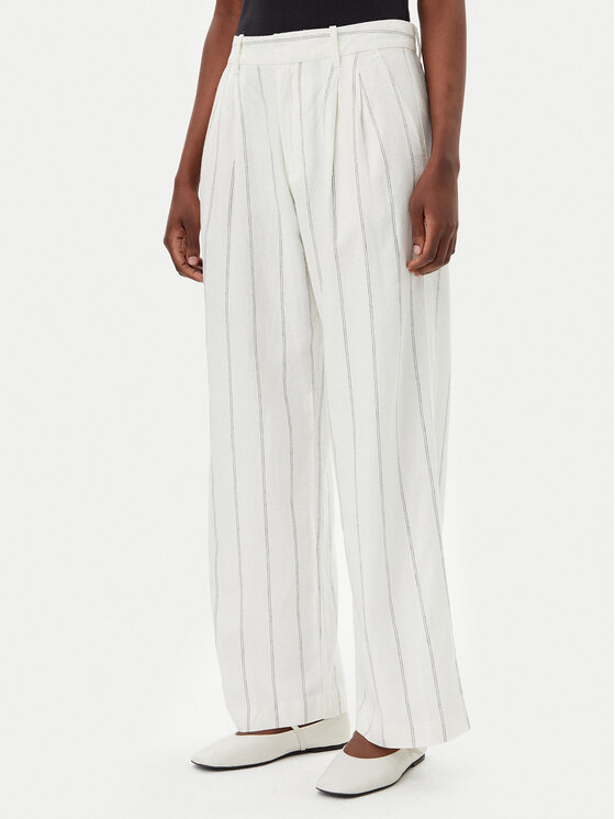 Gap Gap Bavlnené nohavice 713998-01 Krémová Wide Leg