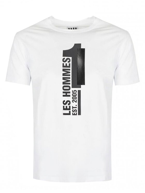 Les Hommes Les Hommes T-Shirt LLT205 721P | Round Neck T-Shirt Λευκό Regular Fit