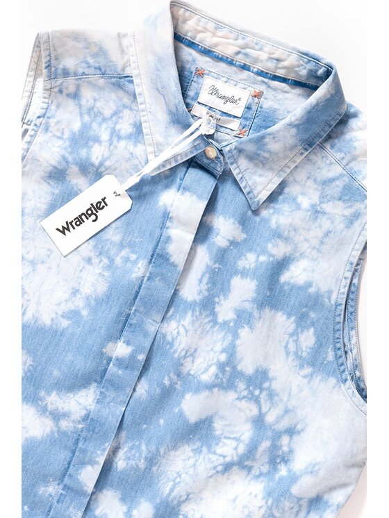 Wrangler Wrangler Camicia FADE BLOUSE Bianco Slim Fit