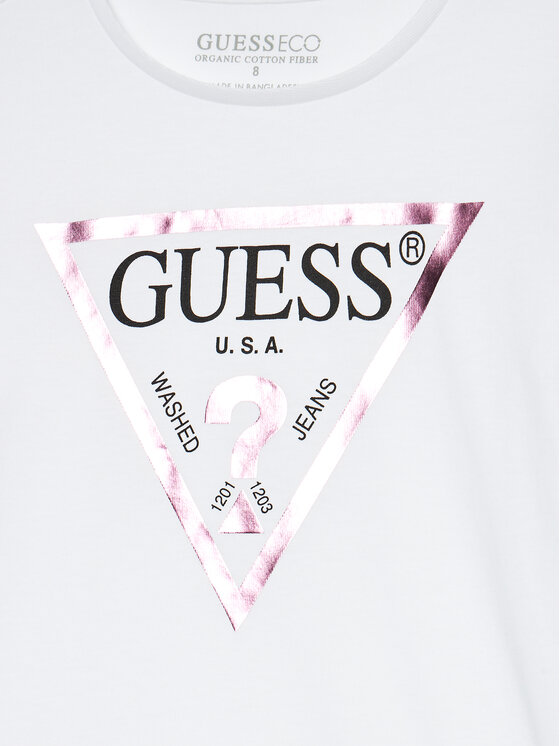 Guess Guess Bluzka J84I36 K8HM0 Biały Regular Fit