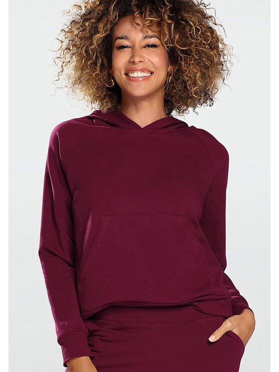 DKaren Sport DKaren Sport Bluza Seattle Bordowy Classic Fit