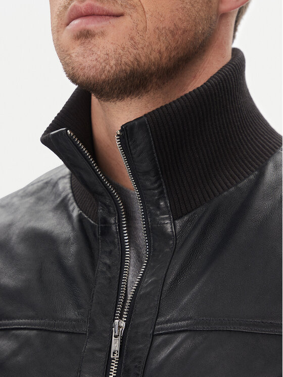 Serge Pariente Serge Pariente Lederjacke Soul Dunkelblau Regular Fit