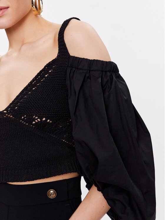 PINKO Pinko Blúz 101165 A0TS Fekete Regular Fit