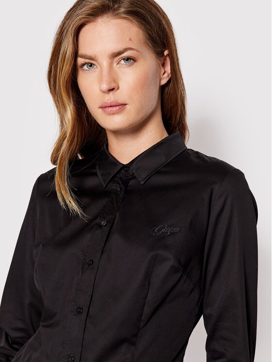 Guess Guess Сорочка W2YH41 WAF10 Чорний Slim Fit