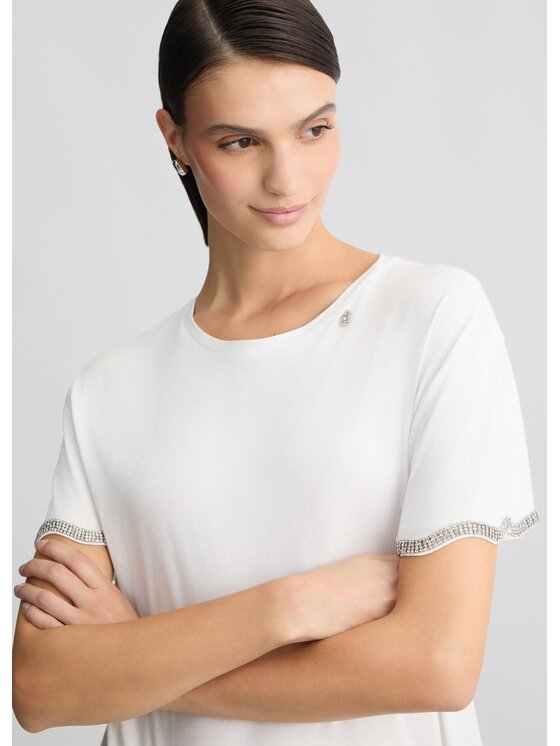 Liu Jo Liu Jo T-Shirt WA5182JS90411110 Biały Regular Fit