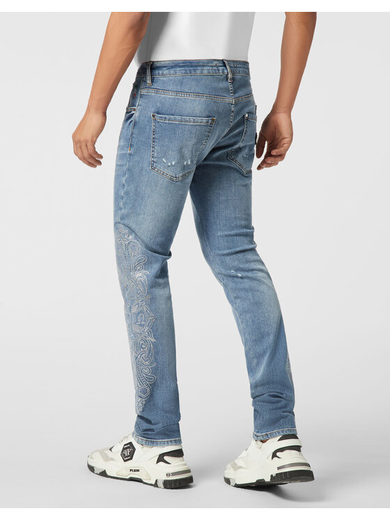 PHILIPP PLEIN PHILIPP PLEIN Jeansy 25891 Niebieski Straight Leg