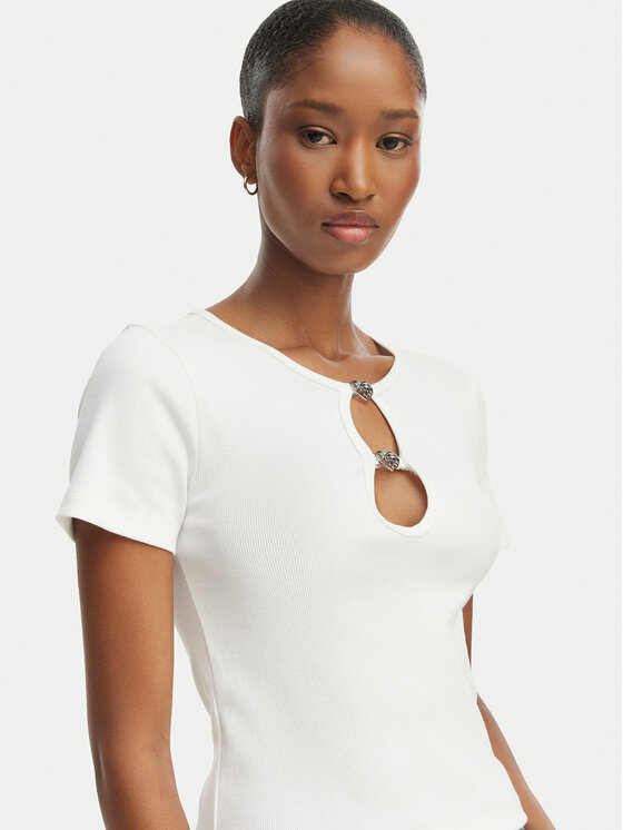 HUGO HUGO Majica Diheart 50562071 Bela Slim Fit