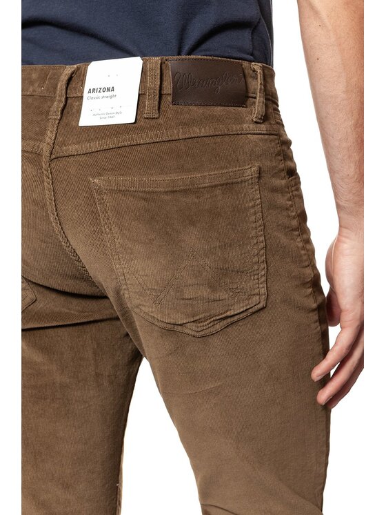 Wrangler Wrangler Spodnie materiałowe ARIZONA Brązowy Straight Fit