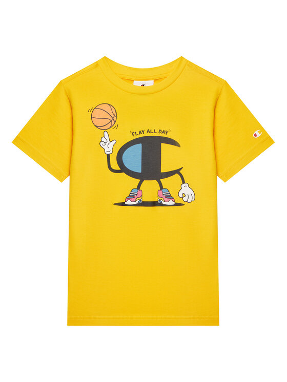 Champion Champion Komplet t-shirt i spodenki 307062 Żółty Regular Fit