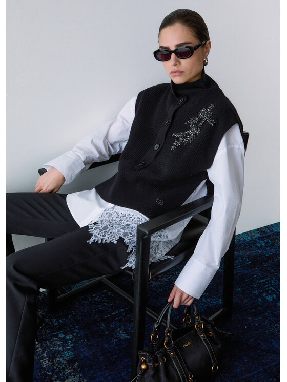 Liu Jo Liu Jo Sweter WF6464MS00922222 Czarny Regular Fit