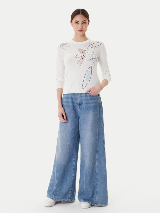 Desigual Desigual Пуловер Arty 25WWJF33 Бял Regular Fit