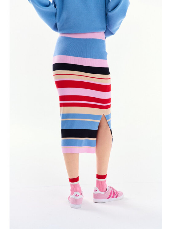 NAOKO NAOKO Spódnica ołówkowa Candy Skyline Czerwony Regular Fit