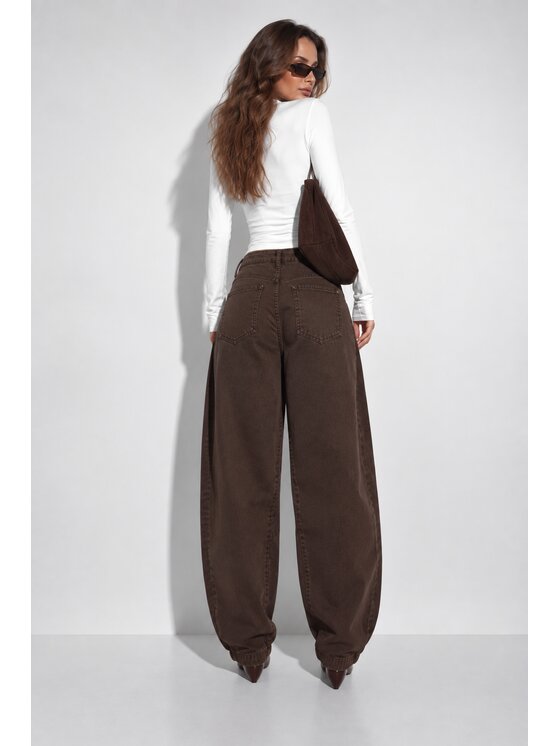 LilaLou LilaLou Jeansy Denver Brązowy Regular Fit