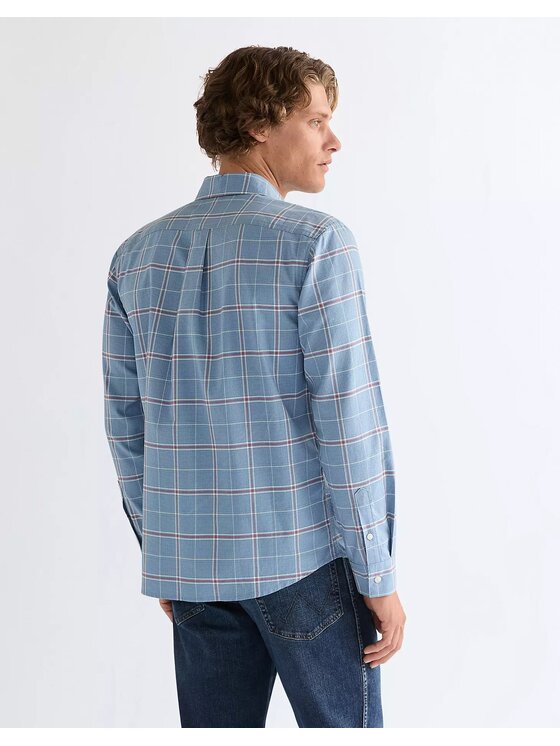 Wrangler Wrangler Koszula 1 PKT SHIRT Niebieski Regular Fit