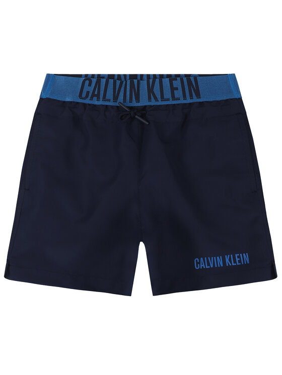 Calvin Klein Swimwear Szorty kąpielowe Medium Waistband Drawstring B70B700226 Granatowy Regular Fit
