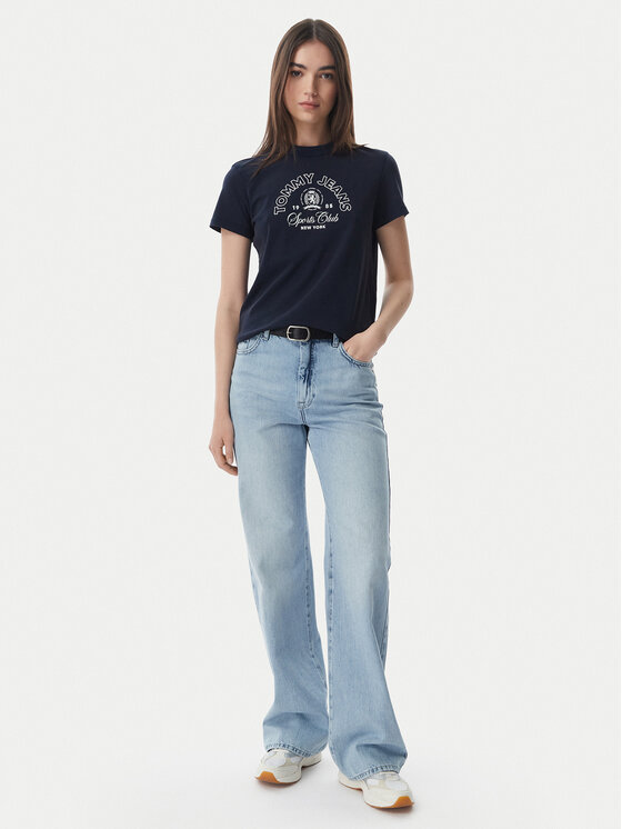 Tommy Jeans Tommy Jeans Тишърт Heritage Logo DW0DW22816 Тъмносин Regular Fit