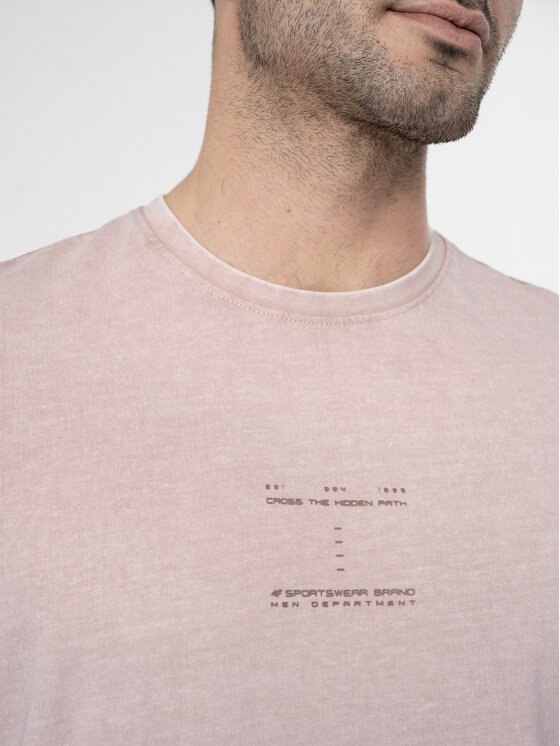 4F 4F T-Shirt 4FSS23TTSHM296 Koralowy Regular Fit