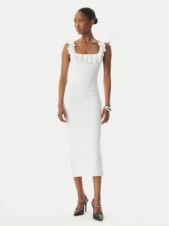 MICHAEL Michael Kors MICHAEL Michael Kors Kasdieninė suknelė MS683CG33D Balta Slim Fit