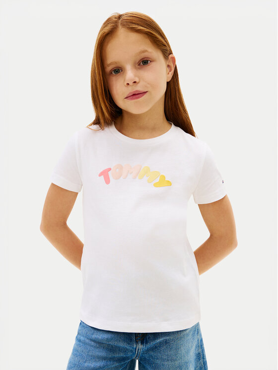 Tommy Hilfiger Tricou KG0KG09246 Alb Regular Fit
