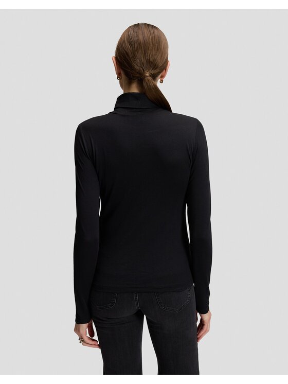 Lee Lee Sweter LS TURTLE NECK Czarny Slim Fit