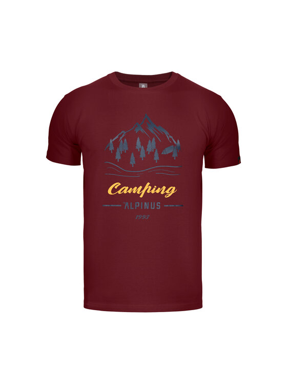 Alpinus Alpinus T-Shirt Polaris II Bordowy Standard Fit