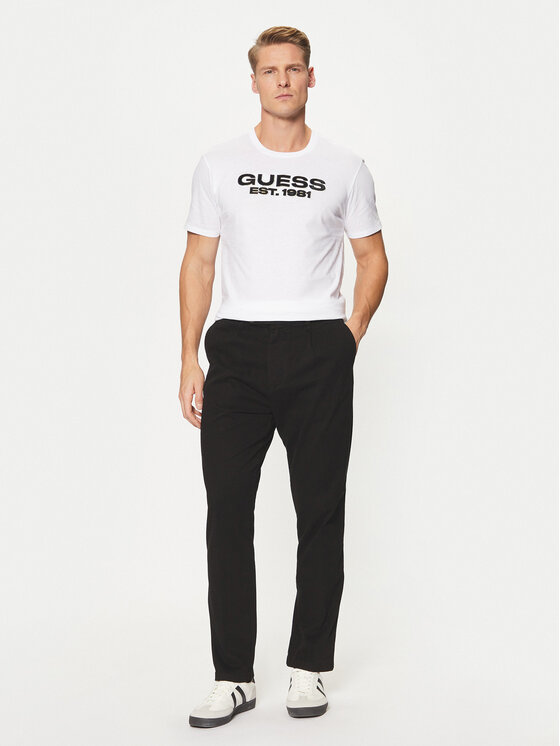 Guess Guess Bavlnené nohavice M4BB27 WGHA1 Čierna Slim Fit