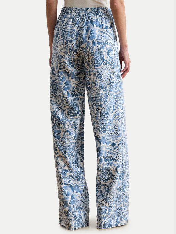 LAUREN RALPH LAUREN LAUREN RALPH LAUREN Medžiaginės kelnės 200P08927001 Šviesiai mėlyna Wide Leg