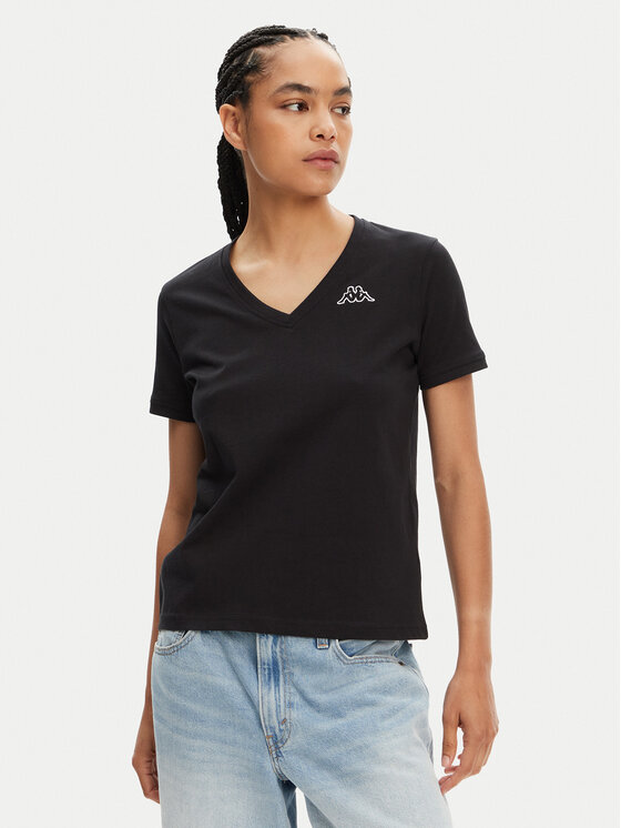 Kappa Kappa Marškinėliai Logo Cabou 303H0P0 Juoda Regular Fit