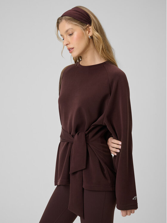 4F 4F Bluza EVERYWEAR Brązowy ciemny Regular Fit