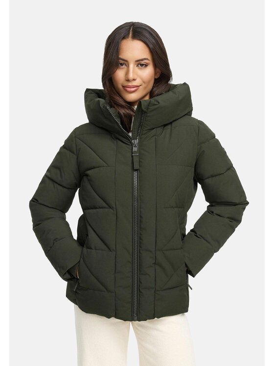 Marikoo Marikoo Kurtka zimowa Kuschelnasee Zielony Regular Fit