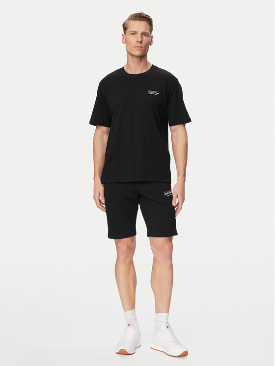 Jack & Jones Jack & Jones Set tricou și pantaloni scurți Archive 12297642 Negru Relaxed Fit