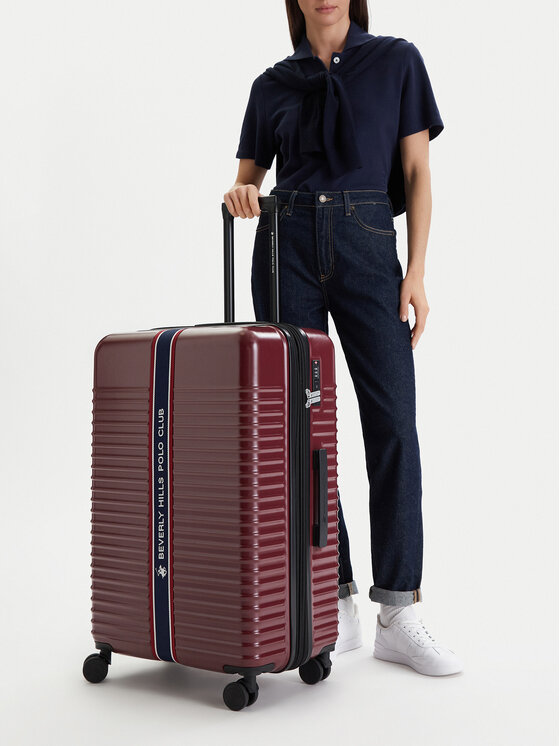 Beverly Hills Polo Club Walizka duża CEO-BHPC-L-007-08-BURGUNDY Bordowy