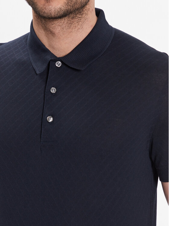 Tommy Hilfiger Tommy Hilfiger Polo särk Tonal Geo Structure MW0MW30760 Tumesinine Regular Fit