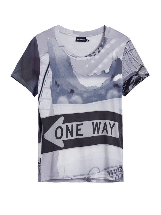 Desigual Desigual T-Shirt Potomac 25SWTKA0 Szary Slim Fit