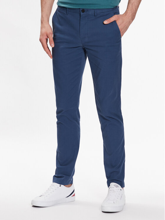 Tommy Hilfiger Chino Hlače Bleecker MW0MW26619 Mornarsko Modra Slim Fit