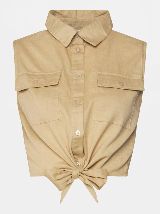 Brave Soul Brave Soul Camicia LWT-548ELIZABETH Beige Straight Fit