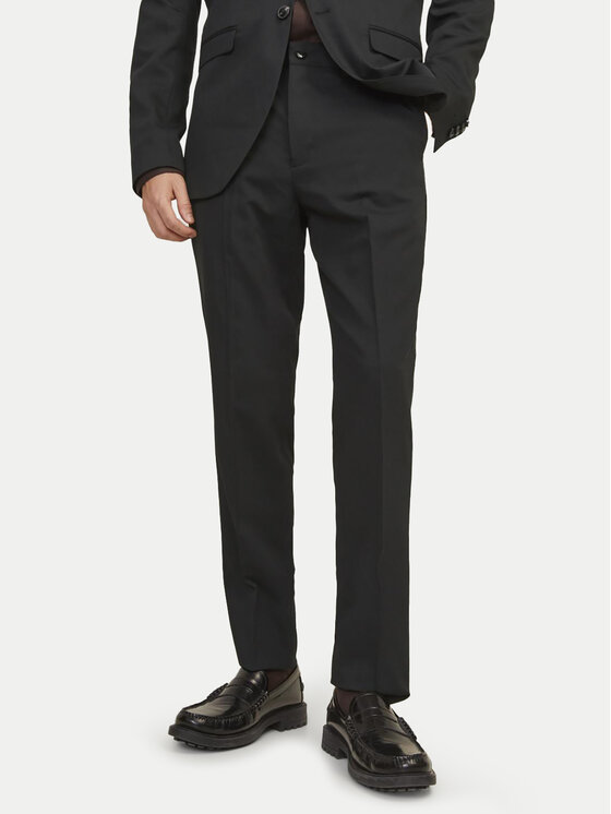 Jack & Jones Jack & Jones Společenské kalhoty Franco 12199893 Černá Super Slim Fit