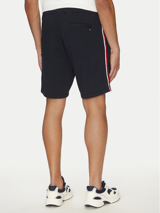 Tommy Hilfiger Tommy Hilfiger Szorty materiałowe Global Stripe MW0MW39255 Granatowy Regular Fit