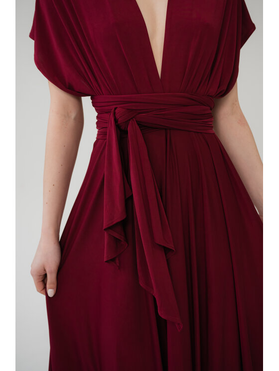 ROSE AVENUE ROSE AVENUE Sukienka wieczorowa MULTIWAY Bordowy Long Fit