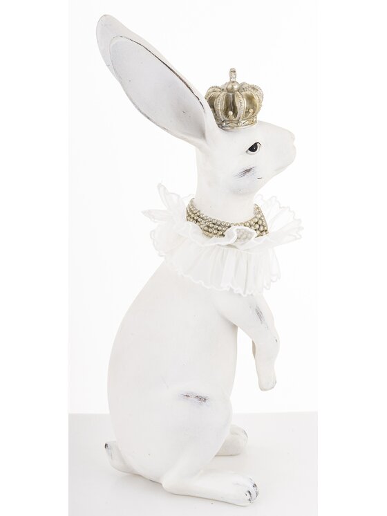 MIAhome MIAhome Figurka królik z koroną Biały