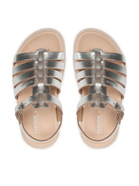 Geox Geox Sandály J Sandal Soleima Gir J35GSB000CFC1007 M Stříbrná