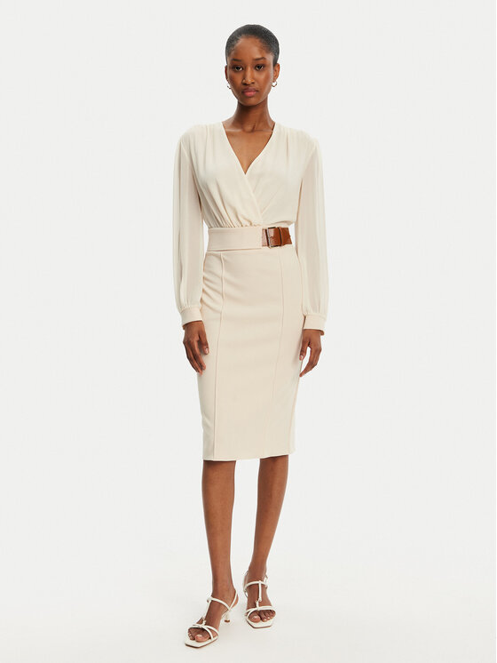 Rinascimento Rinascimento Rochie cocktail CFC0122954003 Écru Regular Fit