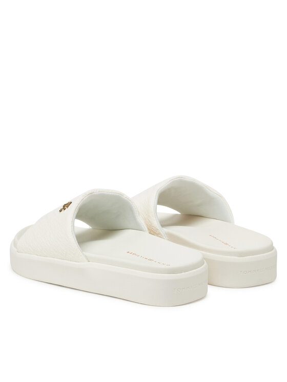 Tommy Hilfiger Tommy Hilfiger Şlapi Platform Monogram Poolslide FW0FW08526 Alb