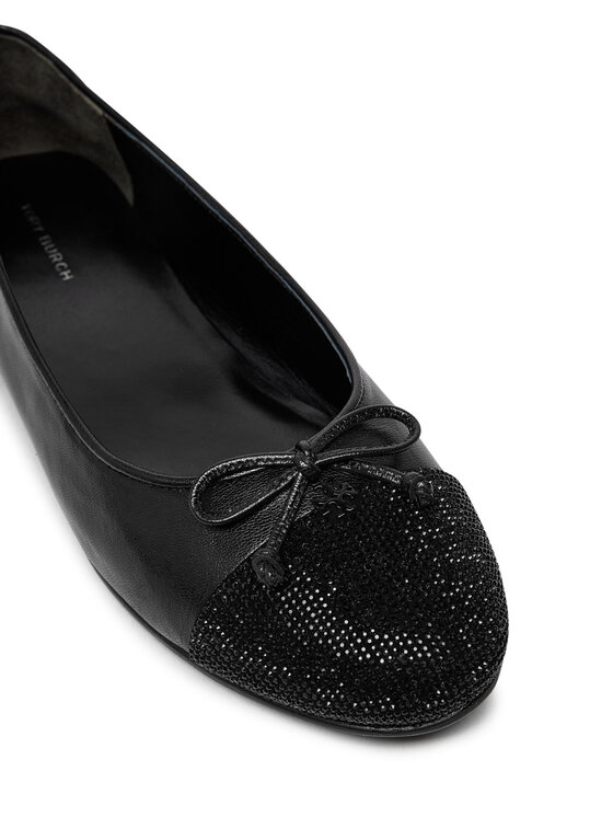 Tory Burch Tory Burch Balerini Cap-Toe Pave Ballet 166214 Negru